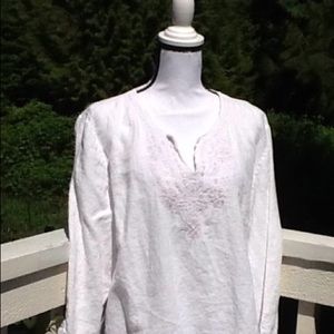 JM Collection Tops - JM Collection (Macy's) linen boho peasant top JM Collection Tops - JM Collection (Macy's) linen boho peasant top